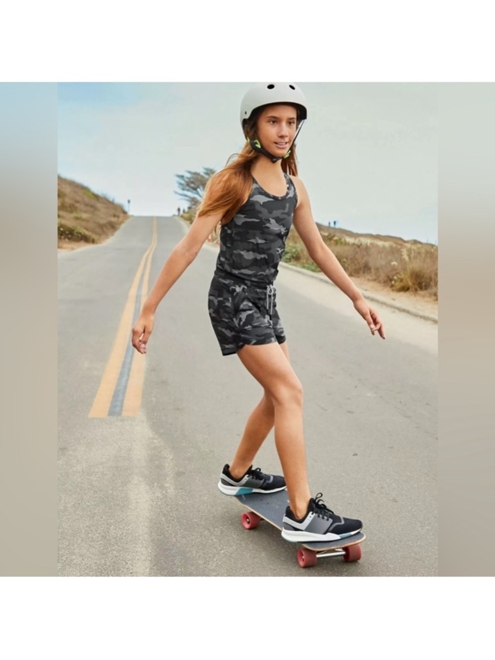Athleta Girls' Charcoal Camo Romper